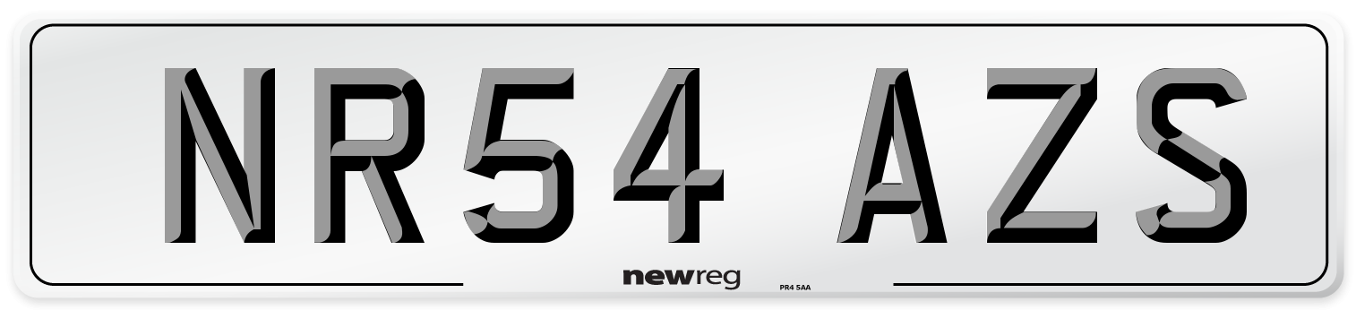 NR54 AZS Number Plate from New Reg